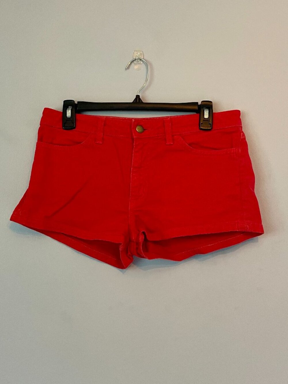 Red Denim Shorts by American Apparel